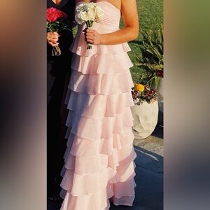 Pink tiered Prom maxi dress